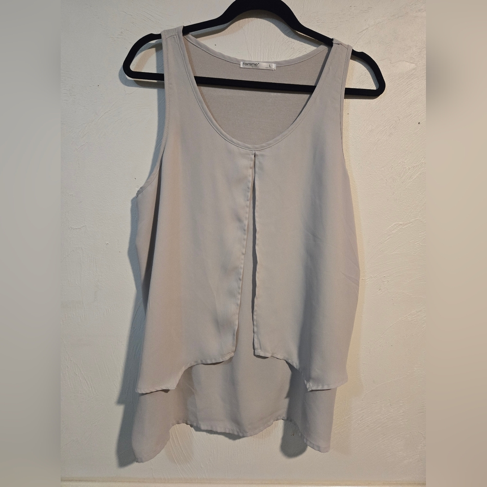 Tresics Light Gray Flowy Tank Top